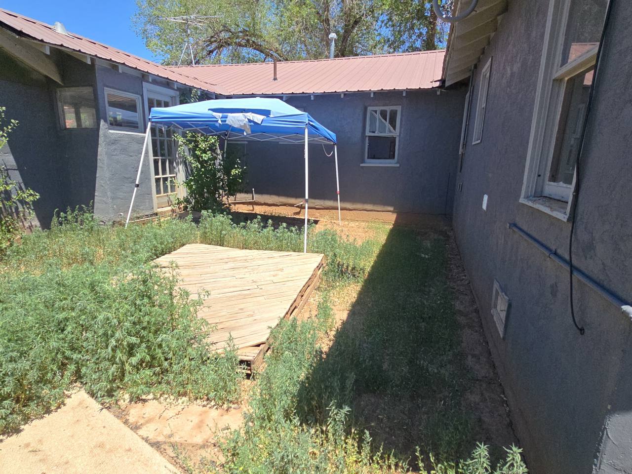 Rear yard structure damage